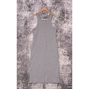 Mother Dress XL Womens Chin Ups Midi Gray Ribbed Sleeveless Racerback